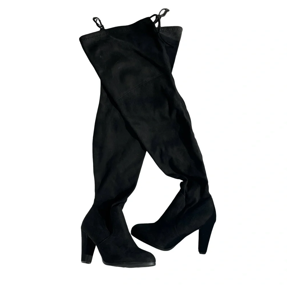 Catherine Malandrino Verda Over the Knee Black  Faux Suede heeled Boots …